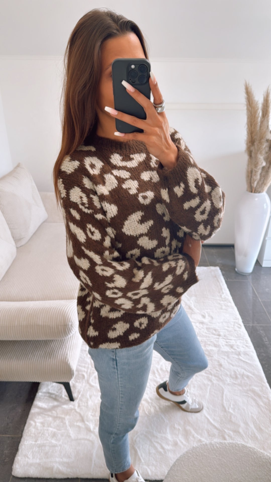 Strick Leo Pullover / braun - beige Art. 8836