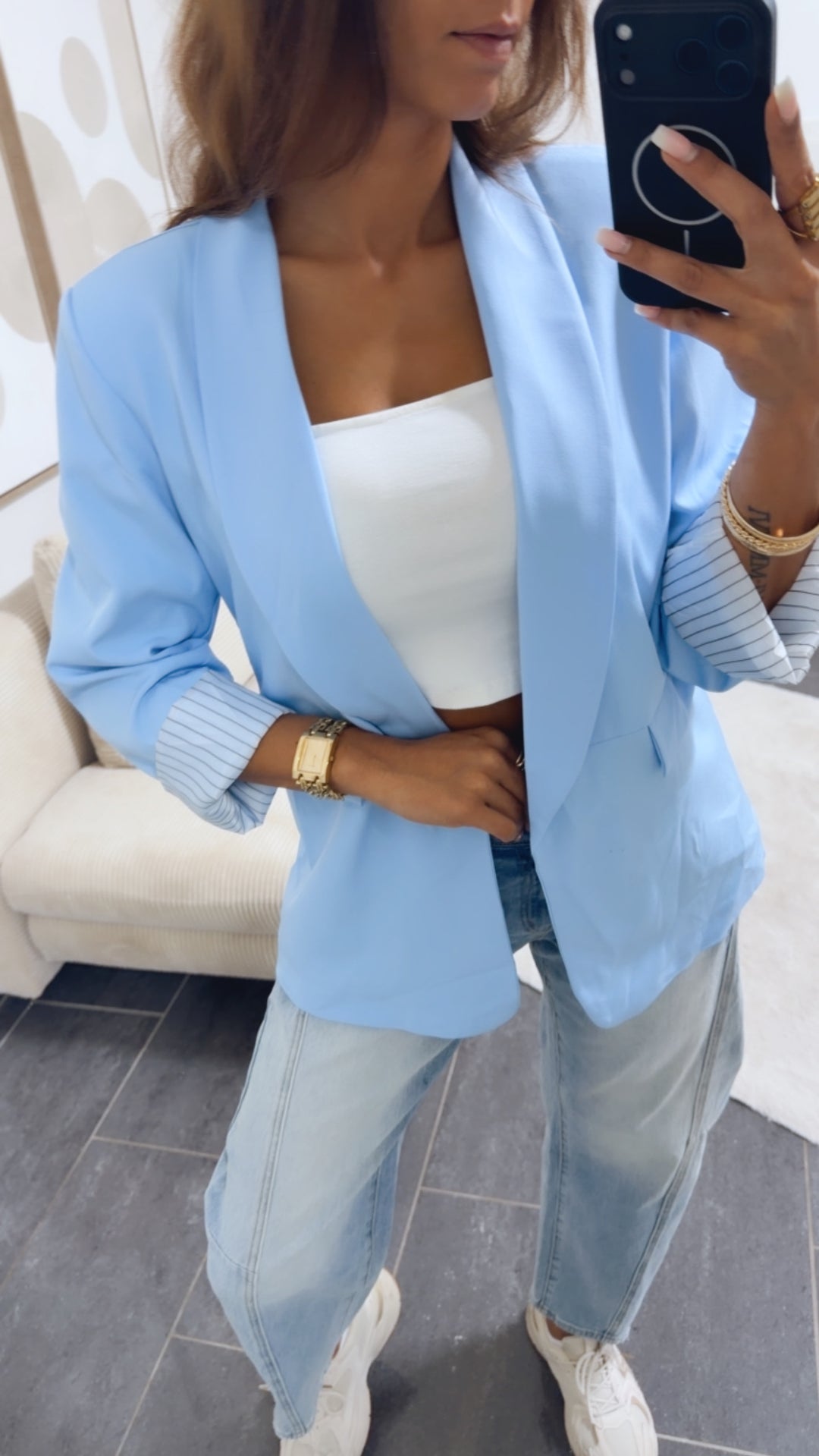 Blazer gestreiftes Innenfutter / hell blau Art. 15005