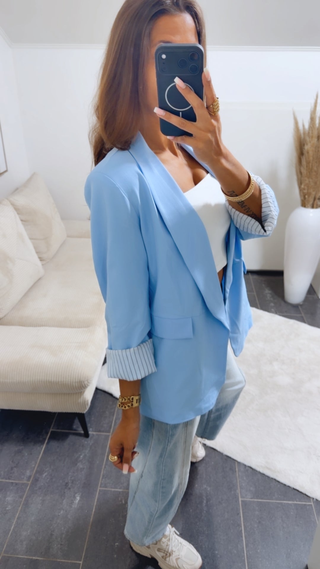 Blazer gestreiftes Innenfutter / hell blau Art. 15005