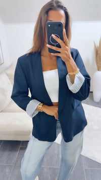 Blazer gestreiftes Innenfutter / dunkel blau Art. 15006