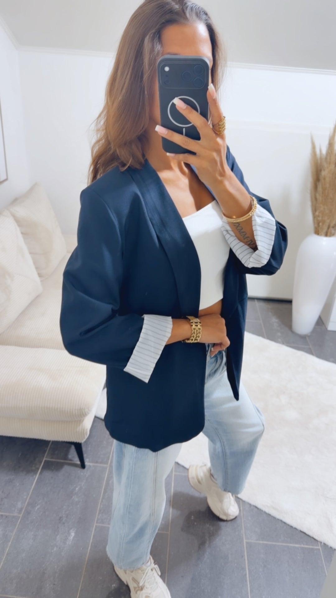 Blazer gestreiftes Innenfutter / dunkel blau Art. 15006