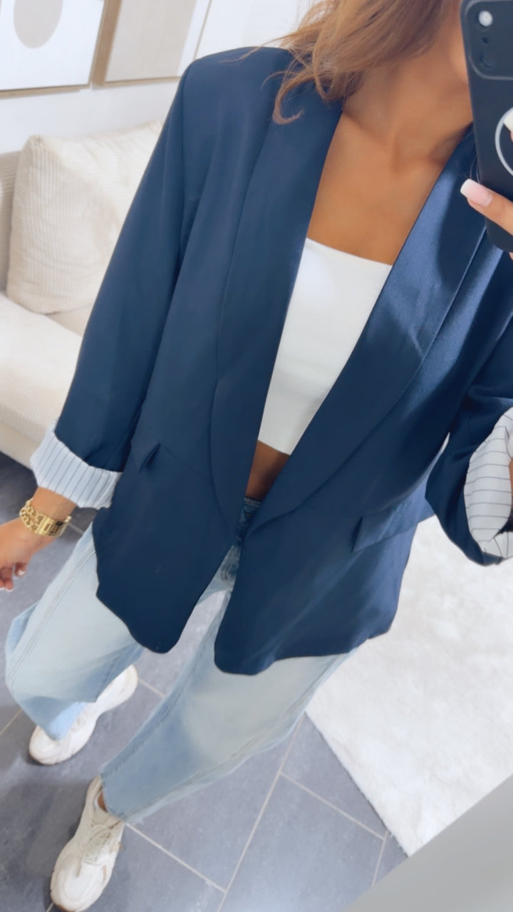 Blazer gestreiftes Innenfutter / dunkel blau Art. 15006