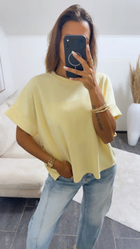 T-Shirt / oversize softer  " Butterstoff " / soft gelb Art. 14977