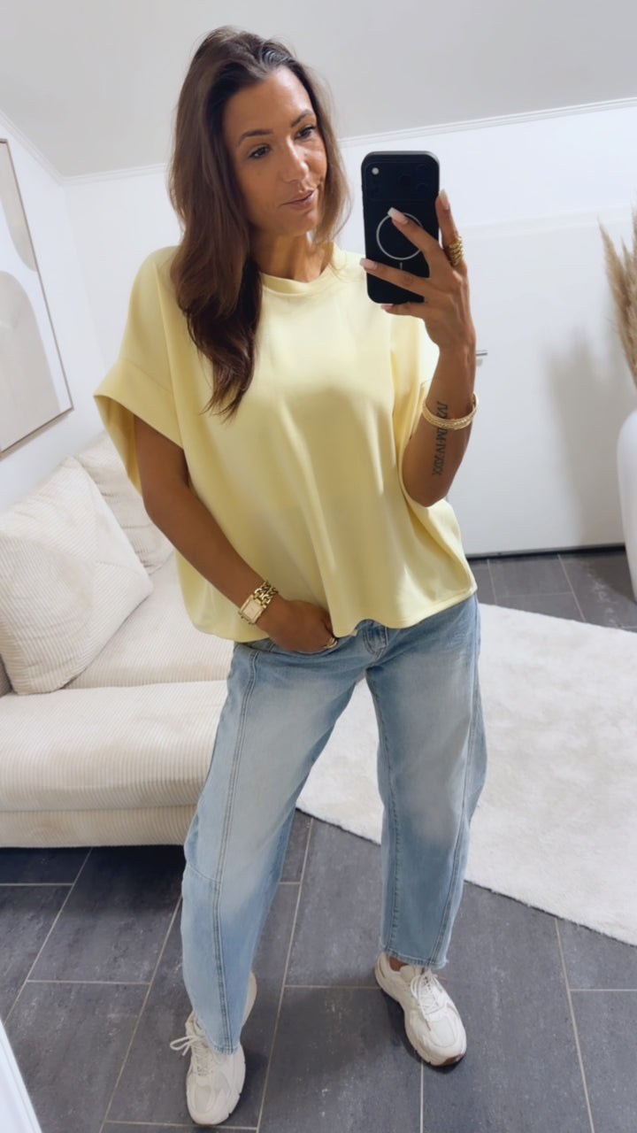 T-Shirt / oversize softer  " Butterstoff " / soft gelb Art. 14977