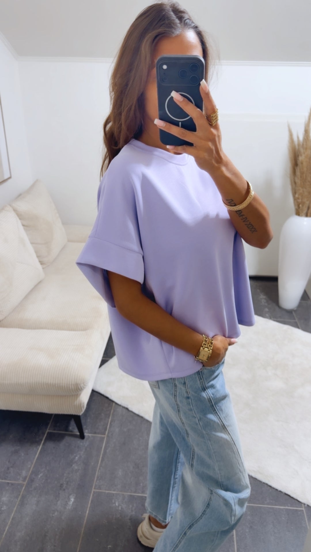 T-Shirt / oversize softer  " Butterstoff " / flieder Art. 14978