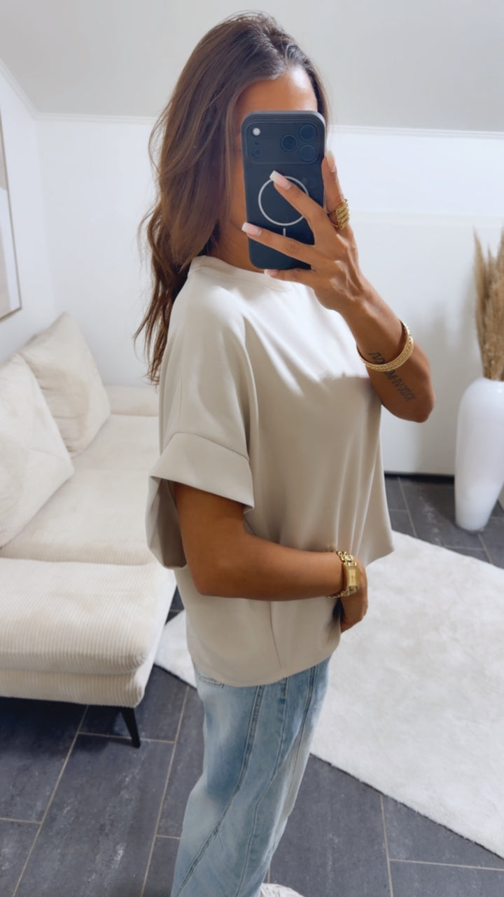 T-Shirt / oversize softer  " Butterstoff " / beige Art. 14979