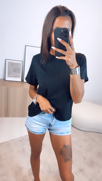 Basic T-shirt, Rundausschnitt / schwarz Art. 6570