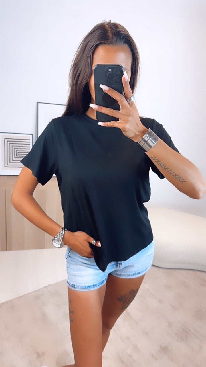 Basic T-shirt, Rundausschnitt / schwarz Art. 6570