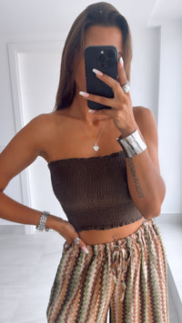 MUSSELIN Bandeau Top / braun Art. 10809