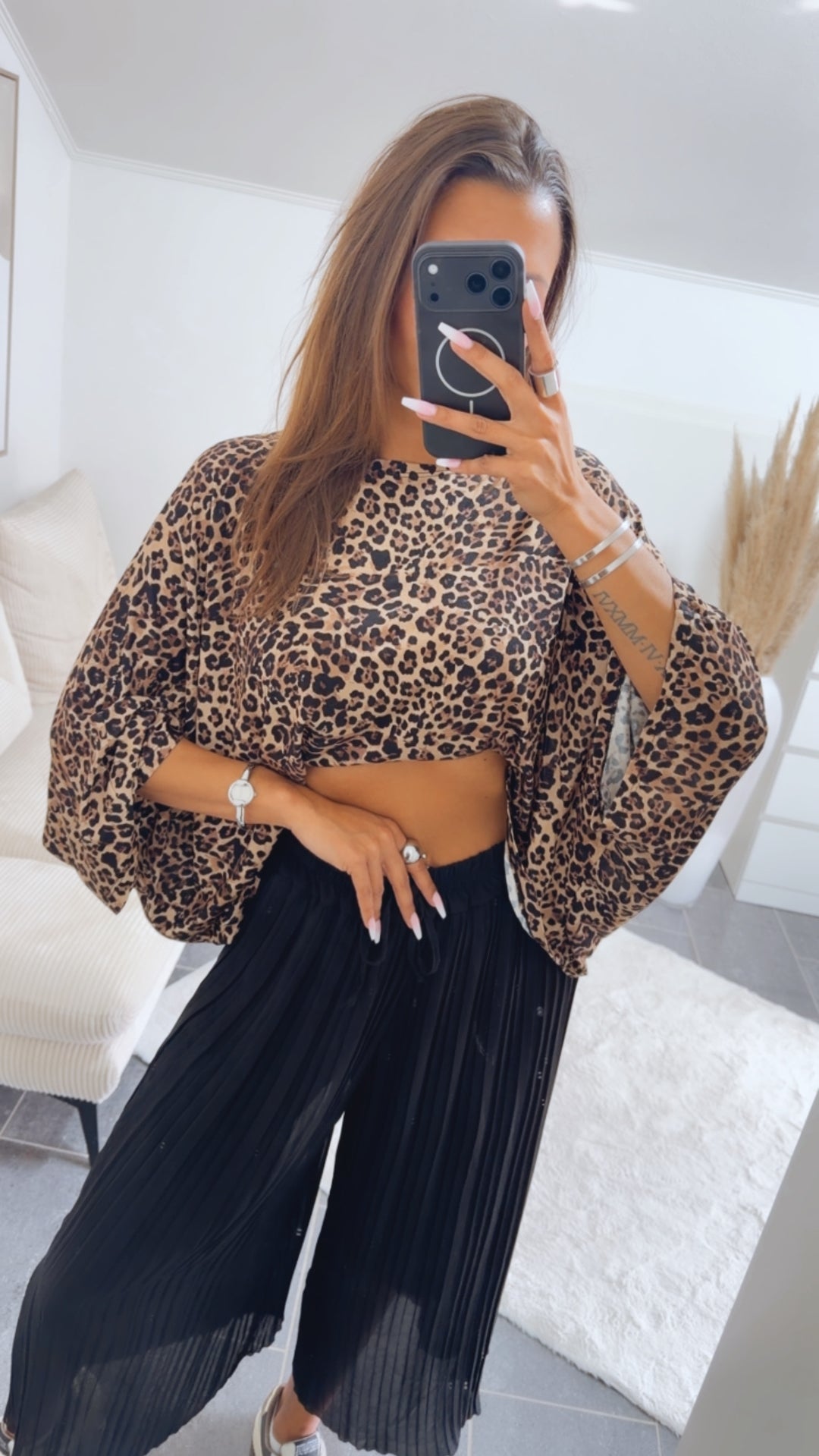 MEGA Oversize Shirt Leo - Muster / beige - braun - schwarz Art.15084