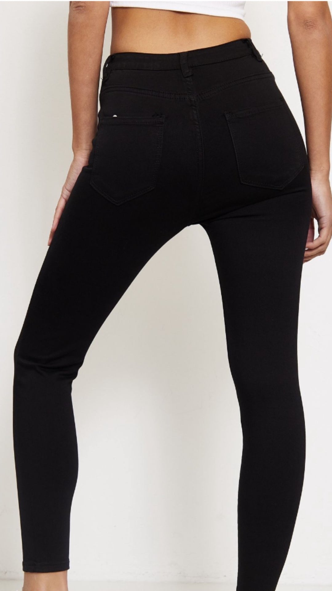 schlichte ultra high waist Jeans Modell " 6D418-100 " / schwarz Art. 10996