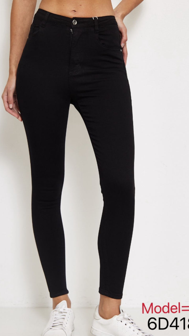 schlichte ultra high waist Jeans Modell " 6D418-100 " / schwarz Art. 10996
