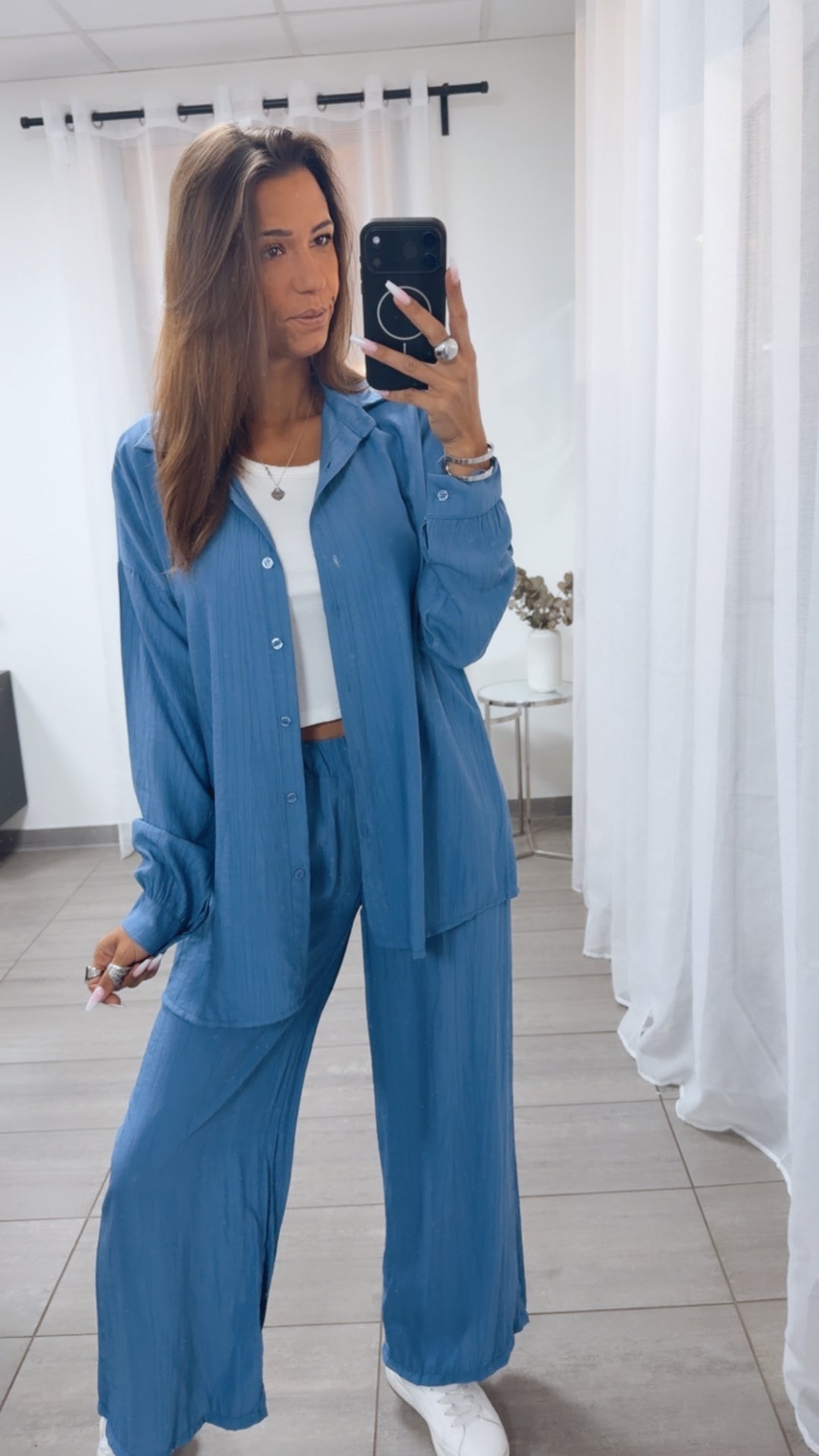 SUMMER SET aus leichter Bluse und Hose / denim Art.15092