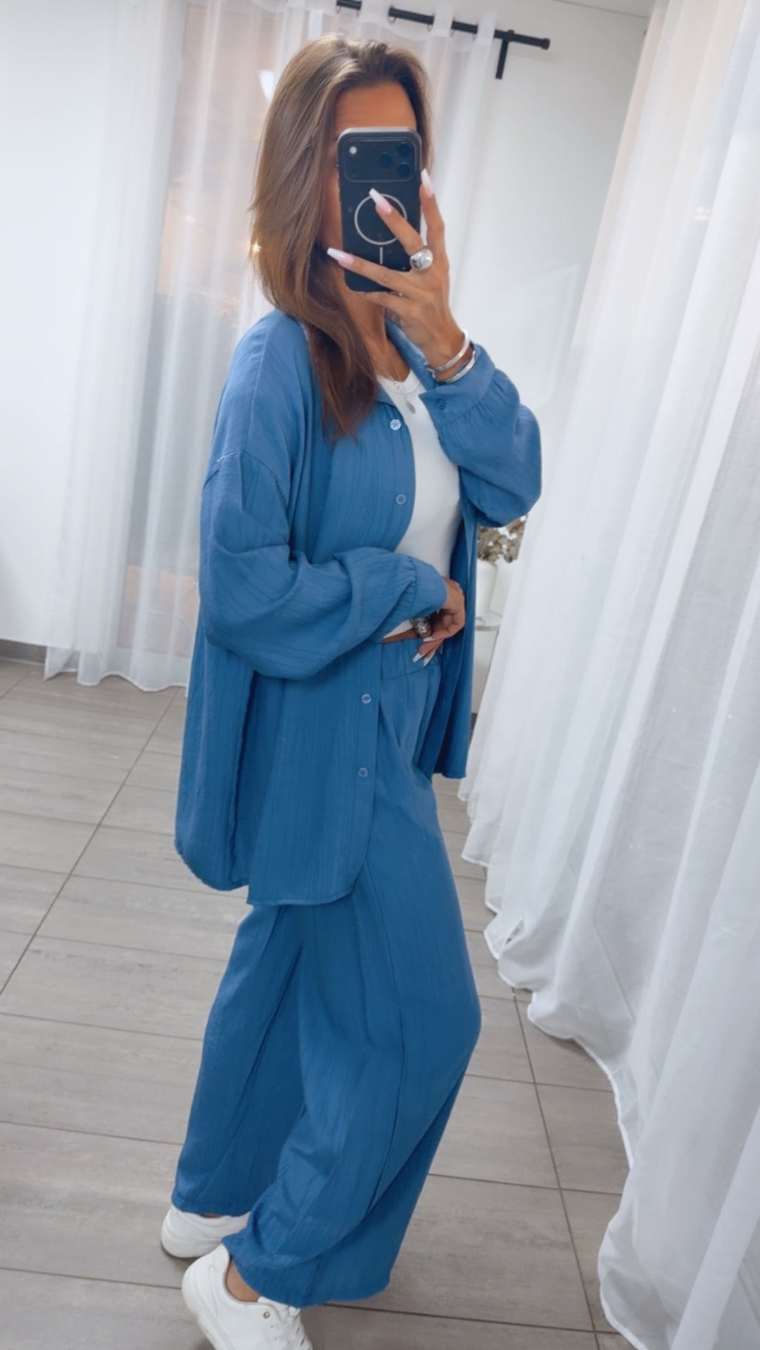 SUMMER SET aus leichter Bluse und Hose / denim Art.15092