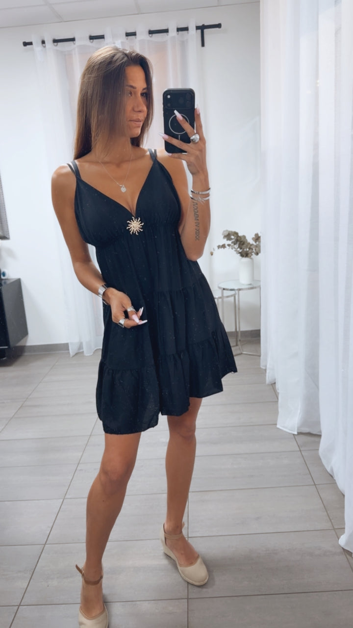 Süßes Sommer Kleid mit verstellbaren Trägern / schwarz Art.15107