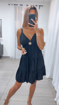 Süßes Sommer Kleid mit verstellbaren Trägern / schwarz Art.15107