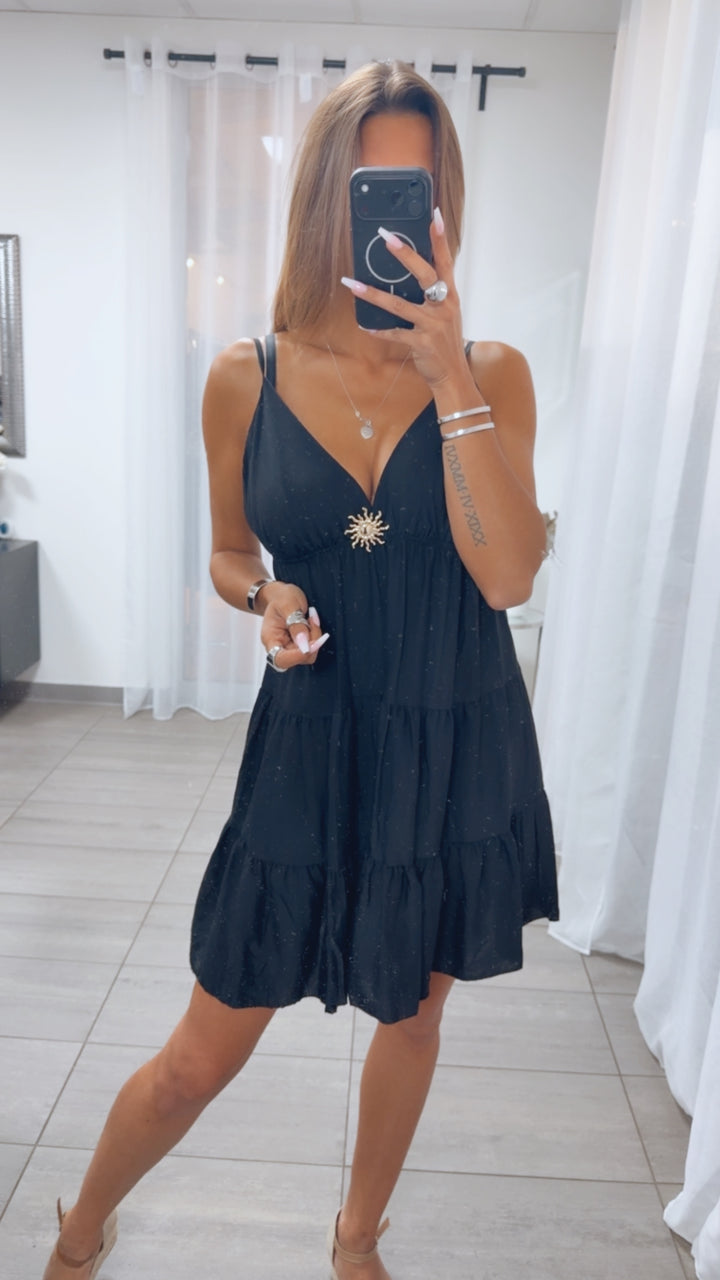 Süßes Sommer Kleid mit verstellbaren Trägern / schwarz Art.15107