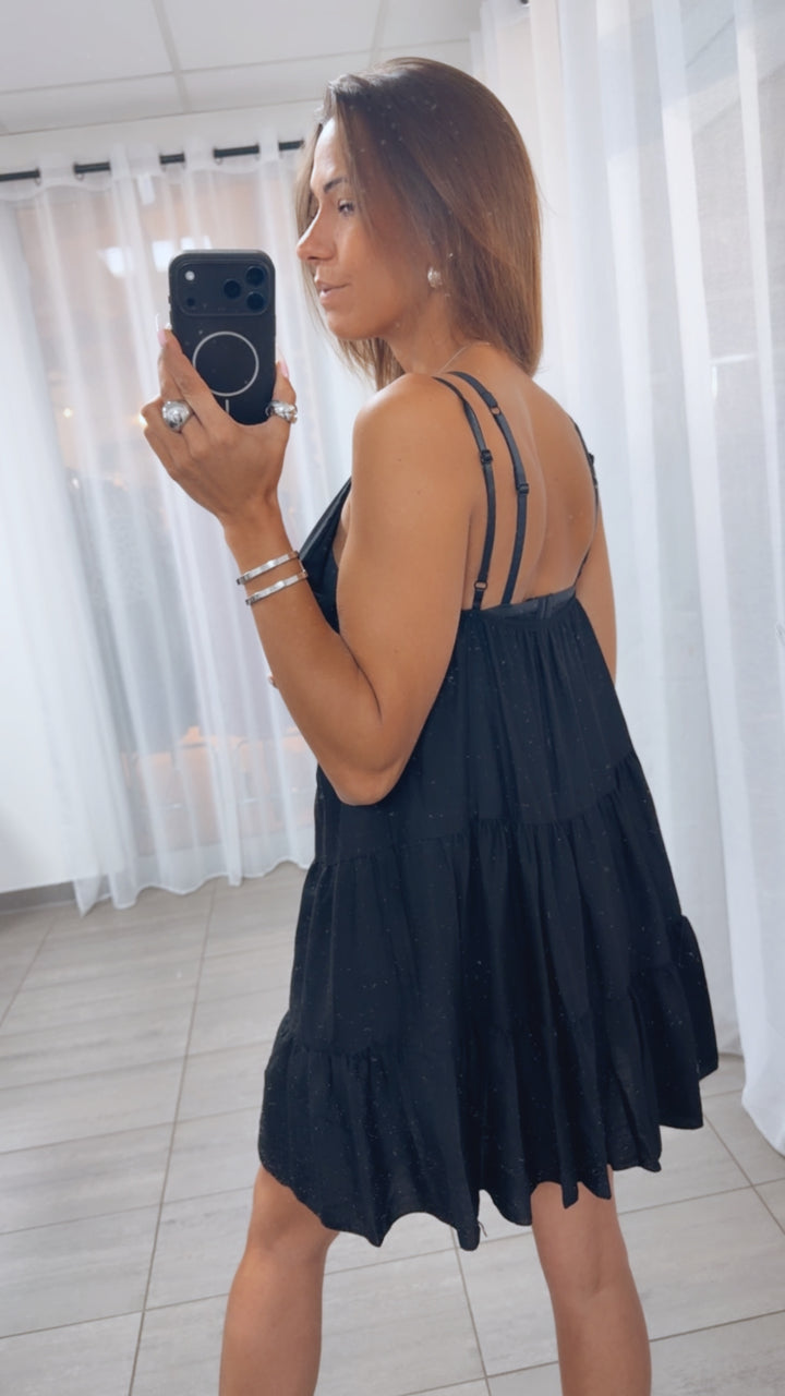 Süßes Sommer Kleid mit verstellbaren Trägern / schwarz Art.15107