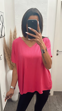 T-shirt mit V-Ausschnitt / Pink Art. 5429