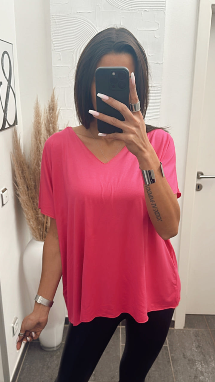 T-shirt mit V-Ausschnitt / Pink Art. 5429