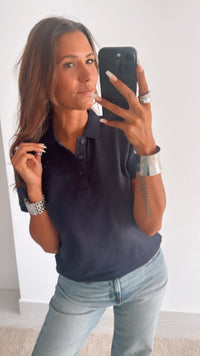 UNISEX Polo Shirt / marine blau Art. 10897