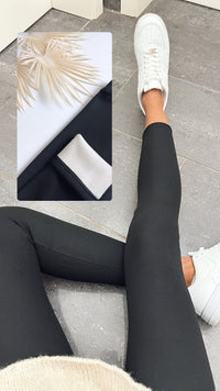 Super softe Thermo Leggings in Ripp - Optik / schwarz Art. 5174