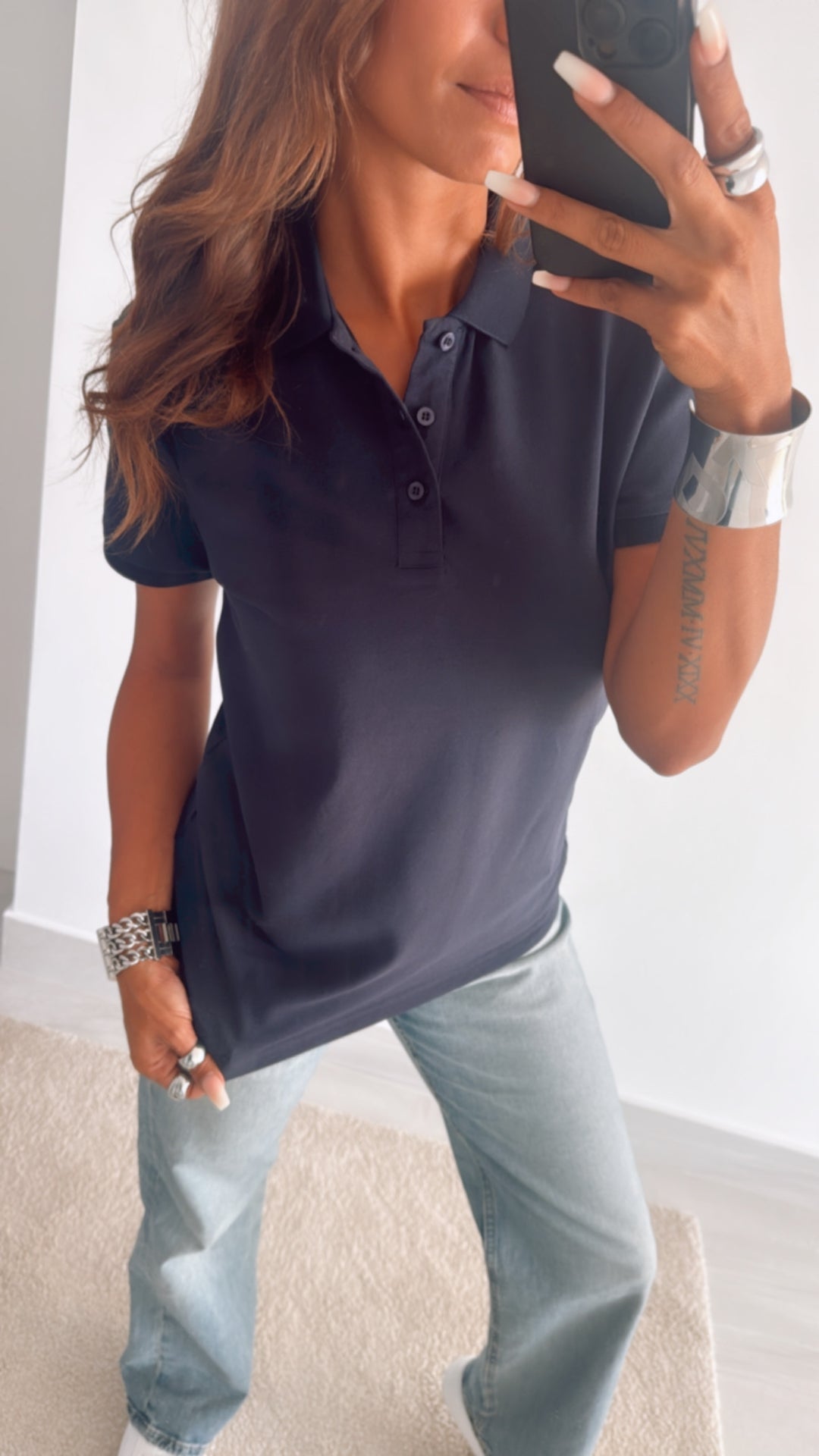 UNISEX Polo Shirt / marine blau Art. 10897