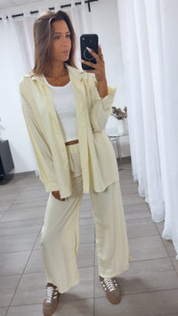 SUMMER SET aus leichter Bluse und Hose / soft gelb Art.15095