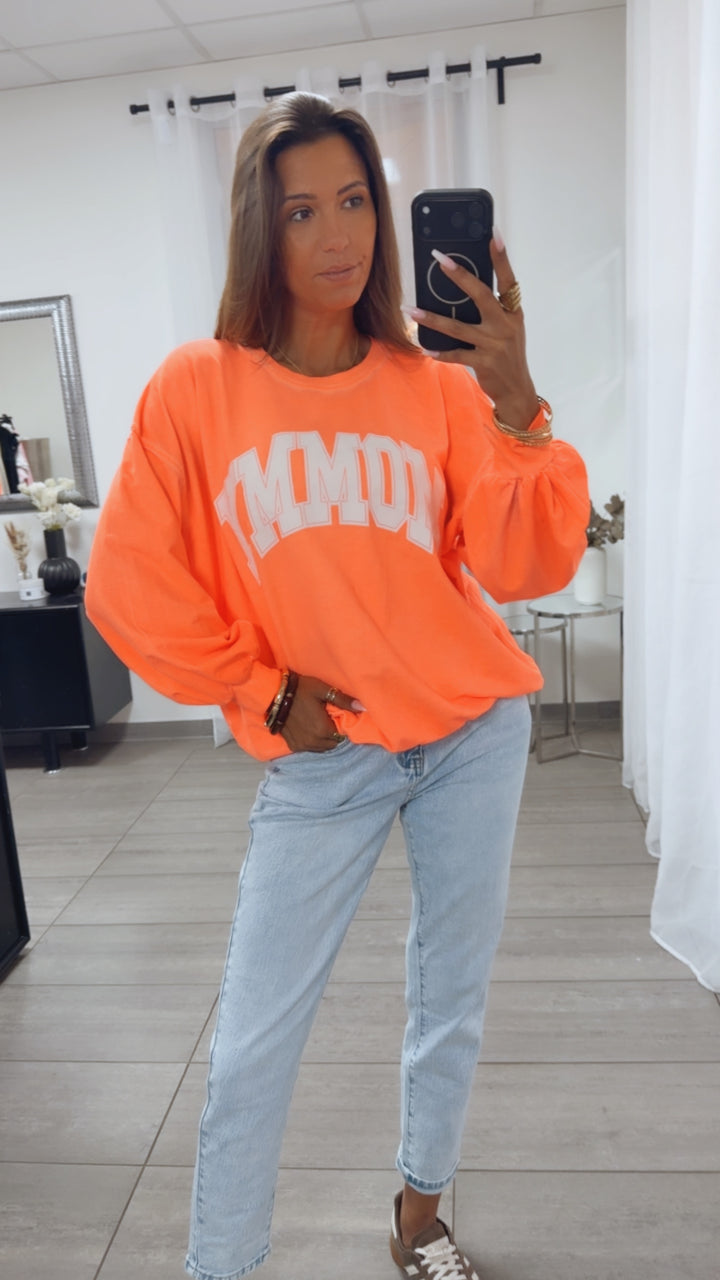 MOMMY Oversize Sweatshirt / neon orange Art.15090