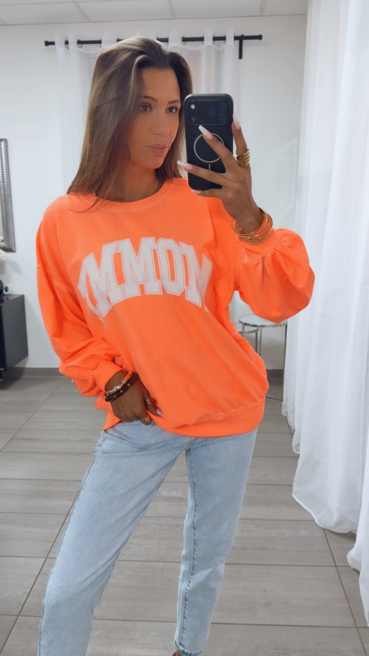 MOMMY Oversize Sweatshirt / neon orange Art.15090
