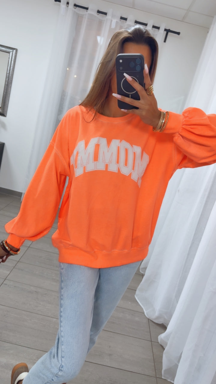 MOMMY Oversize Sweatshirt / neon orange Art.15090