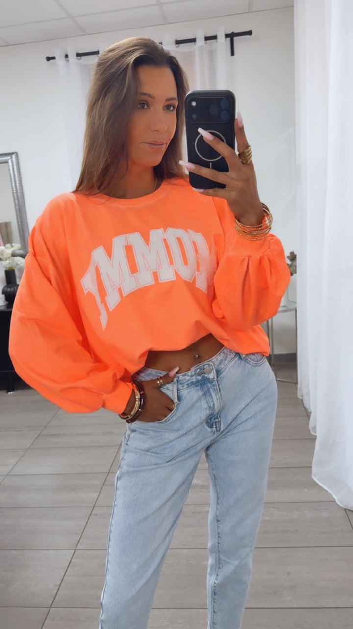 MOMMY Oversize Sweatshirt / neon orange Art.15090