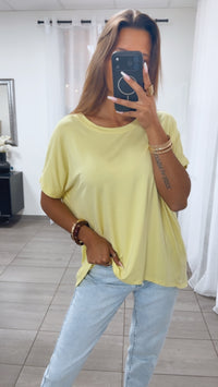 Vokuhila Long T-Shirt / soft gelb Art.15162