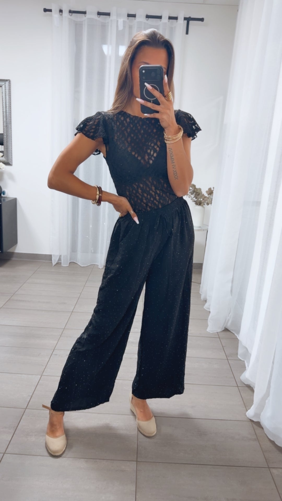 GLITZER Leichte Hose / schwarz Art.15122