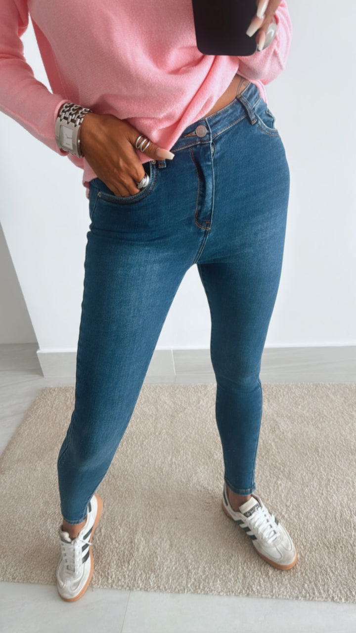 high waist Jeans " SHW8944 " / ultra intensives blau Art. 11112