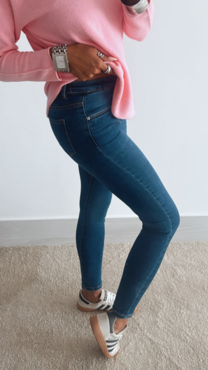 high waist Jeans " SHW8944 " / ultra intensives blau Art. 11112
