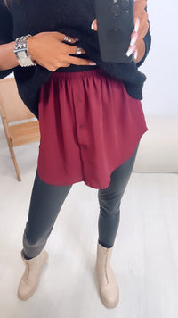 Blusenrock mit Knöpfen / wein rot Art. 7913