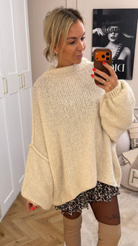 Ultra Oversize Kuschel - Pullover creme / wollweiss Art. 4053