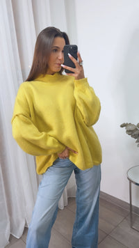 wollfreier Oversize Pullover / sonnengelb Art. 13933