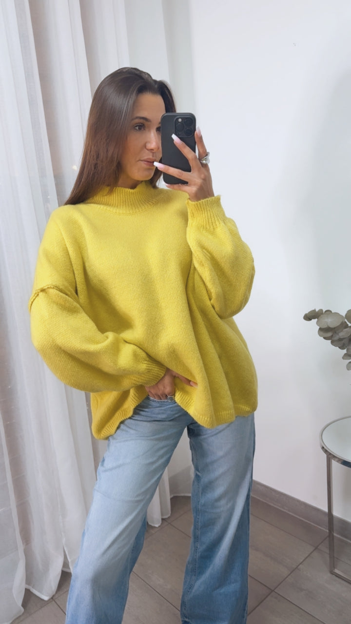wollfreier Oversize Pullover / sonnengelb Art. 13933
