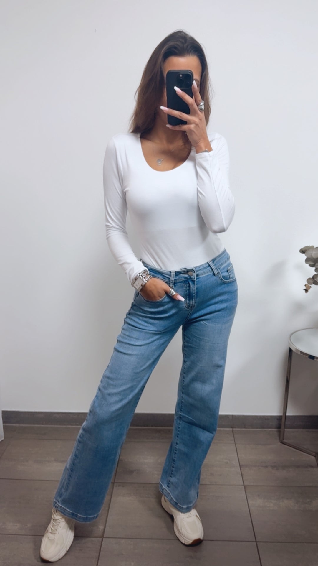 WIDE LEG Jeans Hose " LW-1841 " / helleres denim blau Art. 13947