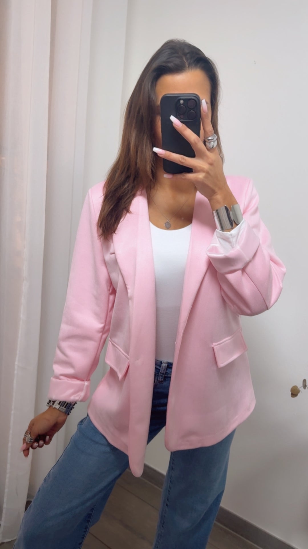 Velours Blazer / rosa Art.13934