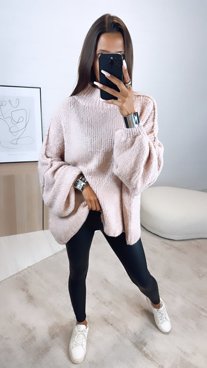 Ultra Oversize Kuschel - Pullover / zart rosa - puder Art. 6839