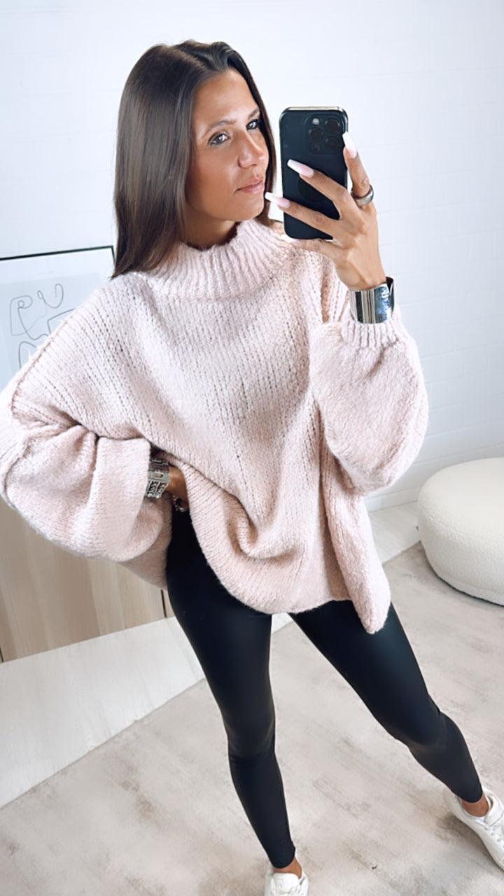 Ultra Oversize Kuschel - Pullover / zart rosa - puder Art. 6839