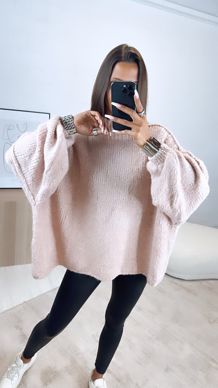 Ultra Oversize Kuschel - Pullover / zart rosa - puder Art. 6839