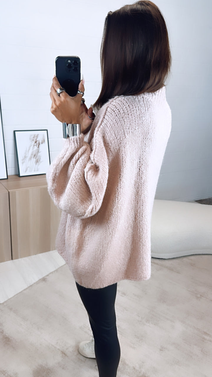 Ultra Oversize Kuschel - Pullover / zart rosa - puder Art. 6839