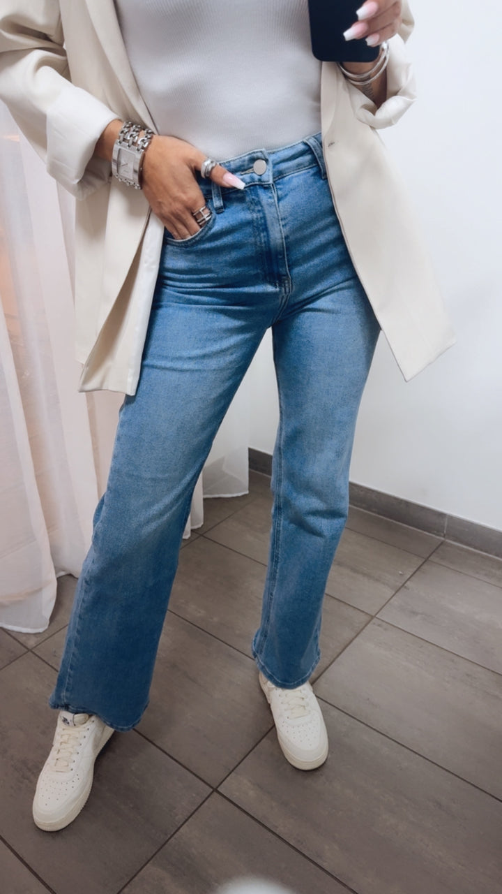 WIDE LEG Jeans Hose " RD2632 " / dunkleres denim blau Art. 13946