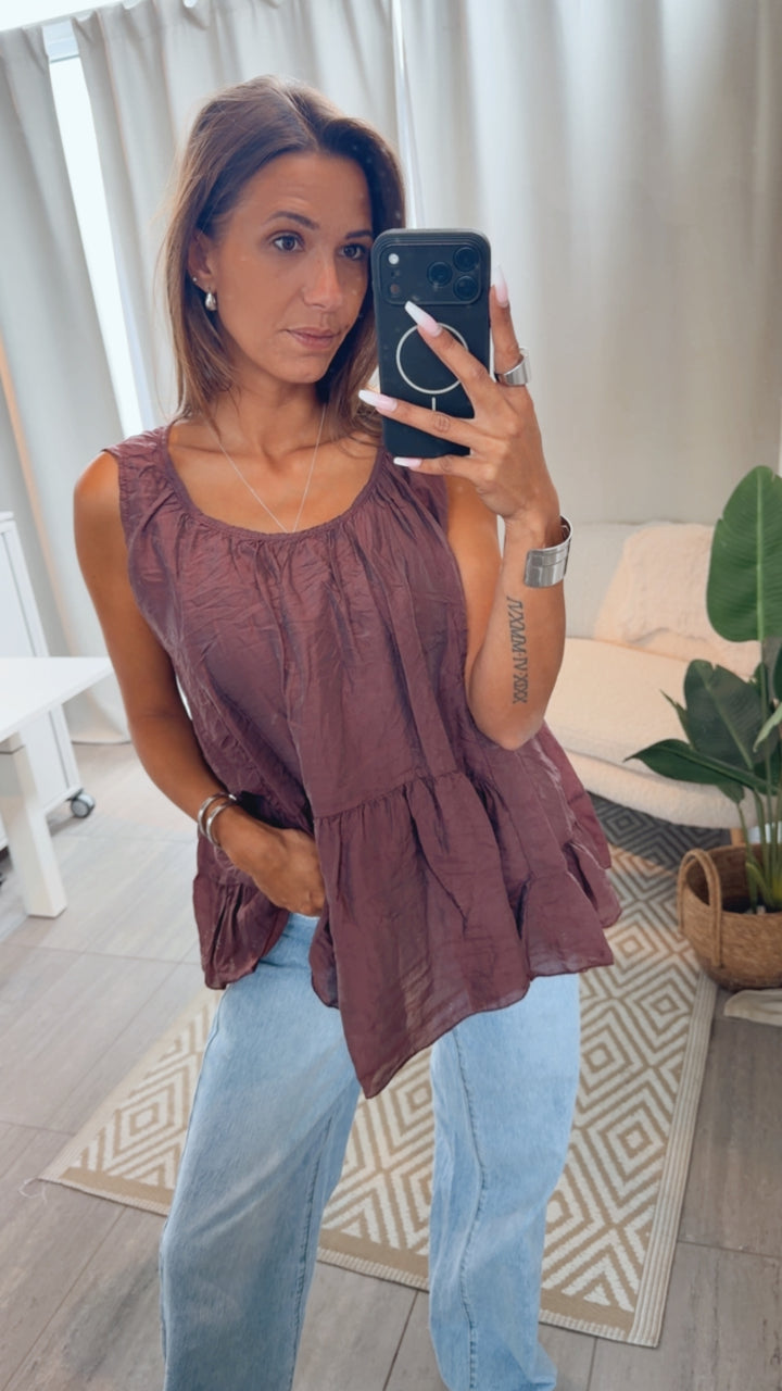 ultra dünnes, weites Oberteil mit Untershirt / bordeaux rot Art. 15282