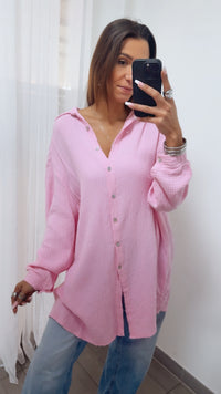 LANGE Oversize Musselin Bluse / soft pink Art. 13993
