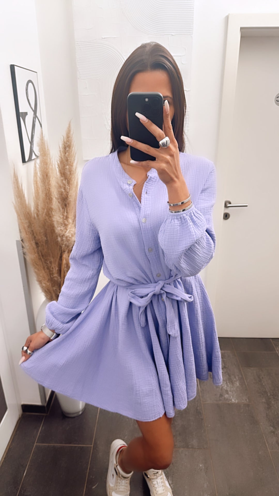 Musselin Kleid / flieder Art. 5650